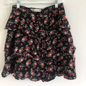 Zara Floral Mini Skirt